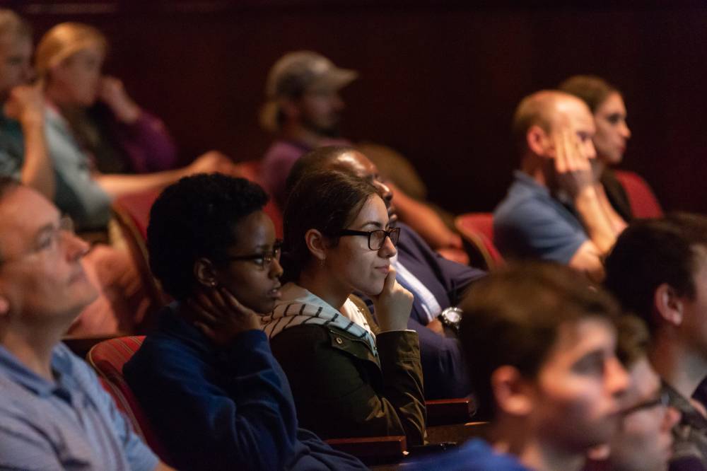 Attendees listen to Professor Steve Buchwald from MIT give the 2018 Arnold C. Ott Lectureship